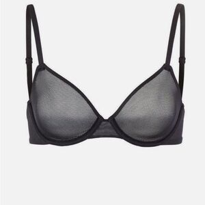 Skims Bras Mesh underwire 2way 38B Black onyx BR-UND-0031 NWT